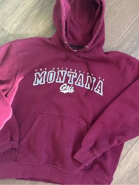 Gear For Sports Maroon Crewneck Hoodie with White Montana Logo
